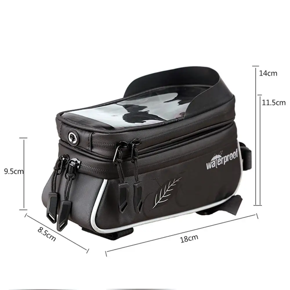 Mountain Road Bike Handlebar Bag Bicycle Cycling Waterproof Front Frame PVC Roll Top Design Pannier Basket | Спорт и развлечения