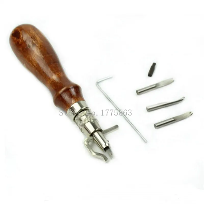 

1Set 5 in1 Pro Leathercraft Adjustable Stitching and Groover Crease Leather Tool AA7822