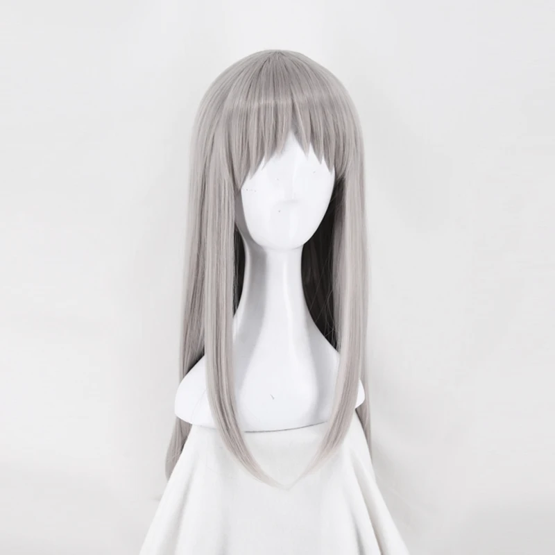 Серая длинная прямая парик из аниме смеси S Kanzaki Hideri парики для косплея стойкие