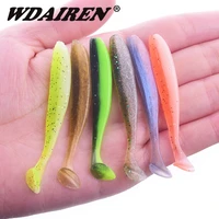 10pcs jig soft worm fishing lure 63mm 1 5g double colors silicone tail artidicial bait shrimp flavor additive wobbler tackle