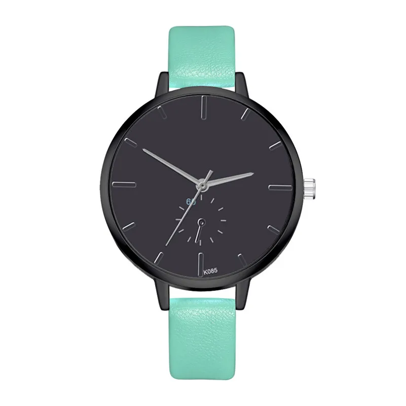 Simple Fashion Women Watches Minimalism Black Dial Quartz Wrist Watch Fake Eye Leather Clock Couple Gift /C | Наручные часы