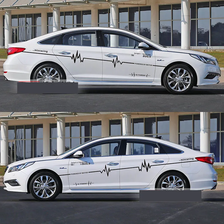 Светоотражающая простая Автомобильная наклейка на дверь и талию в спортивном