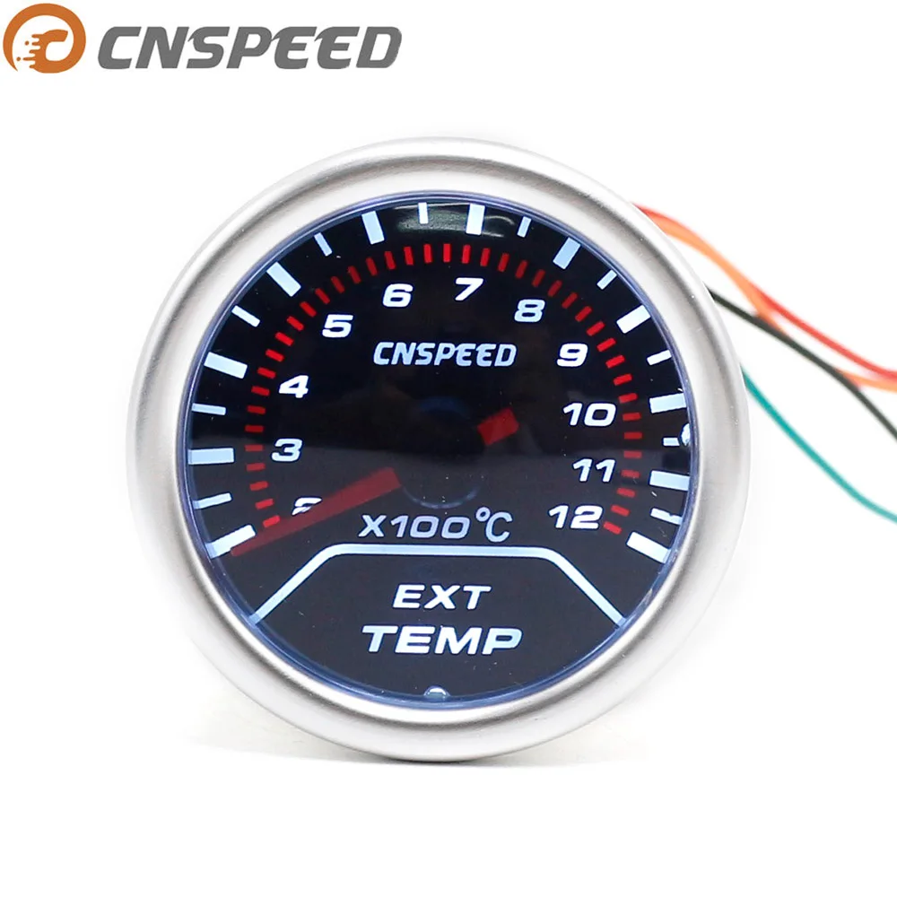 CNSPEED 52 мм EXT EGT Автомобильный датчик температуры выхлопных газов с датчиком дымовой линзы автомобильный измеритель температуры выхлопных газов Белый светодиодный YC101234