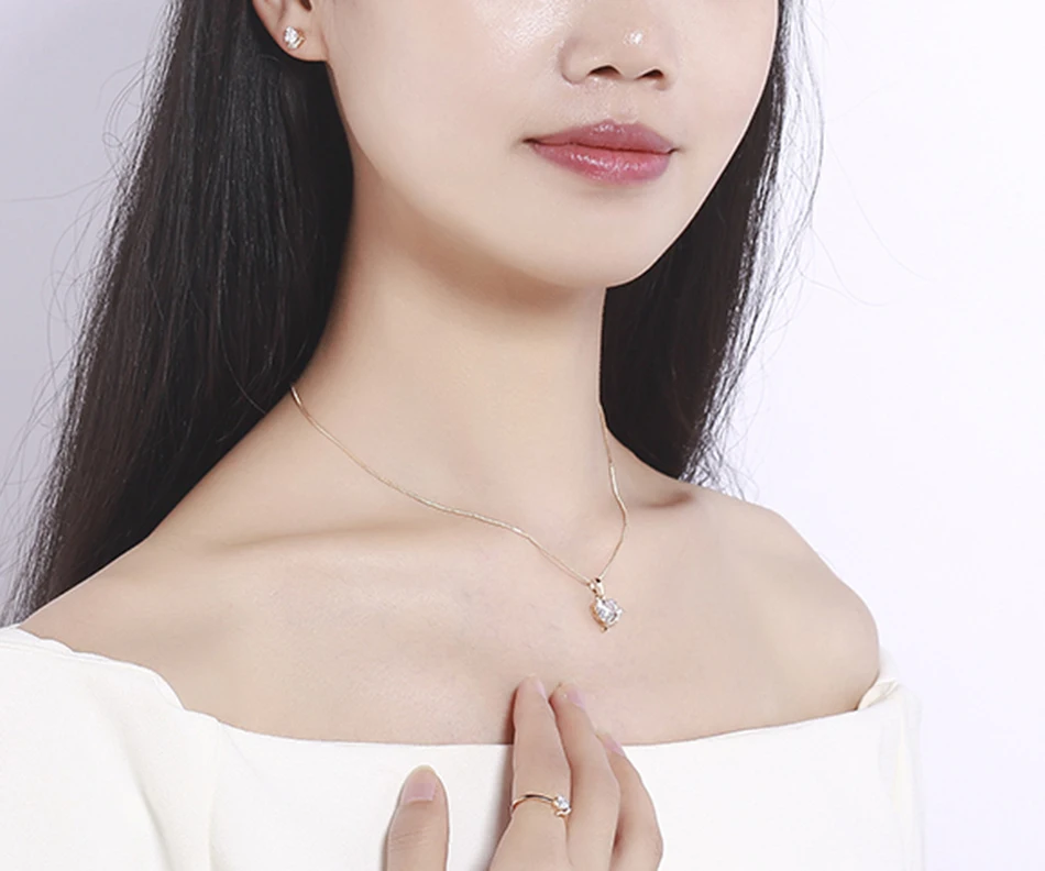 Комплект из колье серёг и кольца с фианитом | Украшения аксессуары