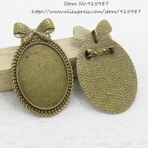 Sweet Bell (6 шт./лот) Античный бронзовый металлический бант камеи 38*61 мм (подходит для