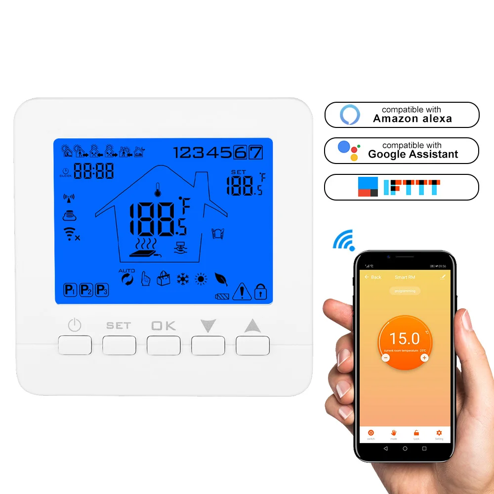 Electrical Heater Wi-Fi термостат Настенный Газовый Котел Отопление дистанционная регулировка температуры контроллер питание от батарей - Цвет: Electrical Heater
