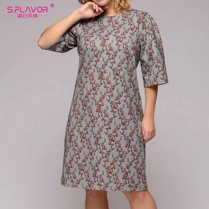 S. FLAVOR женское весеннее летнее платье Boho Элегантный цветочный принт офисное