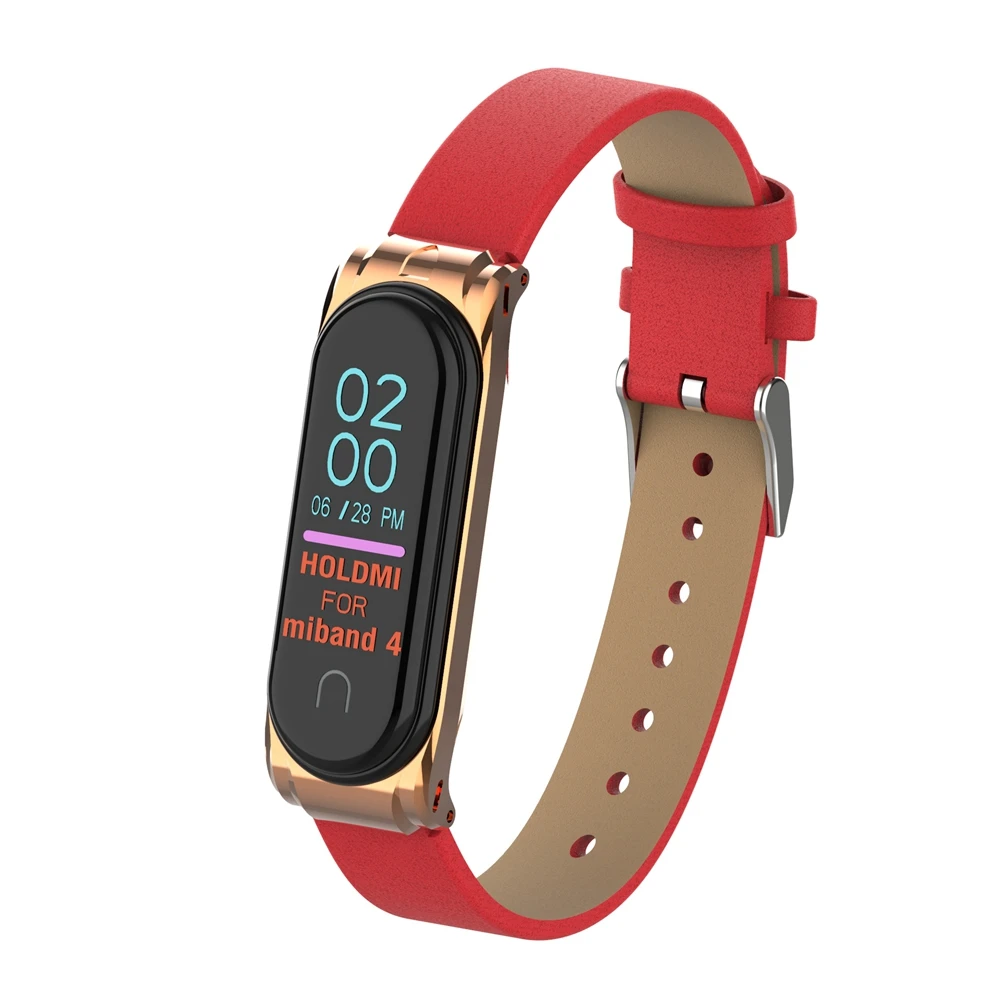 Hangrui mi Band 4 браслет из натуральной кожи ремешок для Xiaomi mi Band 4 3 фитнес-трекер красочные браслеты mi Band 4 mi Band 3