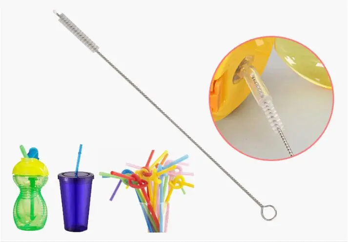 200 pcs 26cm x0.6cm Stainless steel straw cleaning brush pipe cleaner baby | Дом и сад