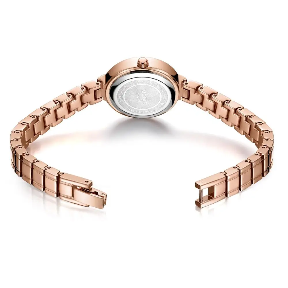 

MEGIR Top Women Watches Rose Gold Luxury Rhinestone Watch Women Shining Diamond Ladies Watch Relogio Feminino Reloj Mujer