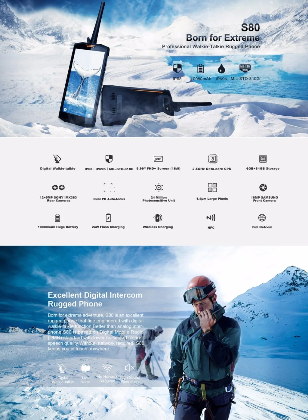 DOOGEE S80 смартфон IP68 IP69K водонепроницаемый 5 99 &quotMT6763T Восьмиядерный 6 ГБ + 64 Гб