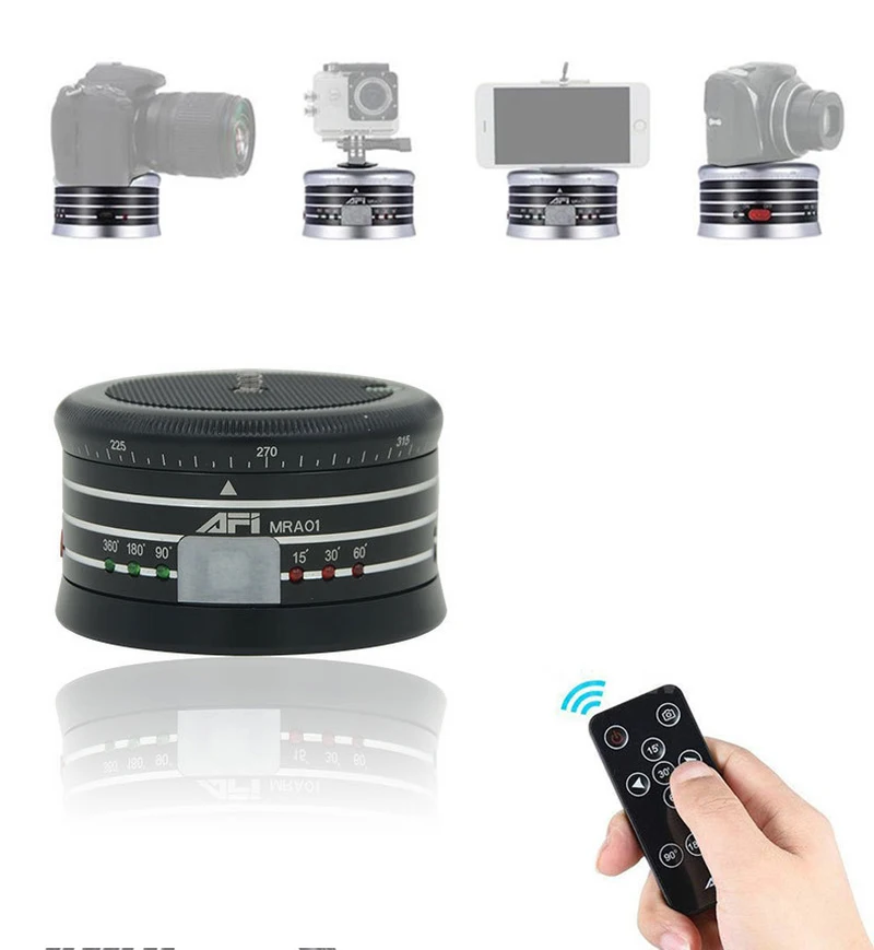 Электрический панорамный штатив MRA01 с поворотом на 360 градусов, шаровая Головка для замедленной съемки с дистанционным управлением для телефона, экшн-камеры GoPro, селфи-палка