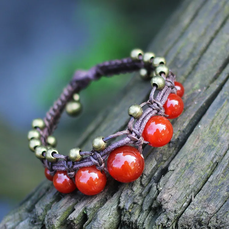 4 вида цветов оригинальный дизайн Халцедон Браслет Женский этнический браслет