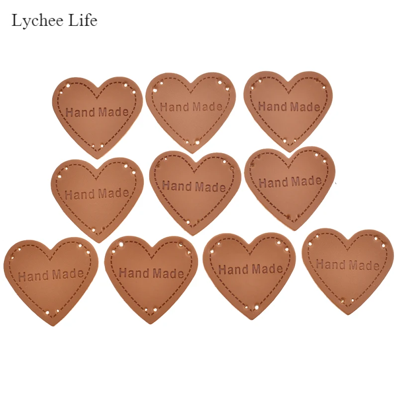 Lychee Life 50 шт. этикетки для одежды ручной работы из искусственной кожи с тиснением