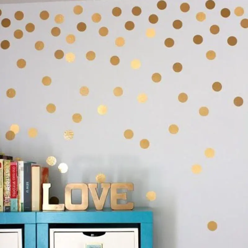 

Gold Polka Dots Wall Sticker Baby Nursery Stickers Kids Golden Polka Dots Children Wall Decals Home Decor DIY Vinyl Wall Art
