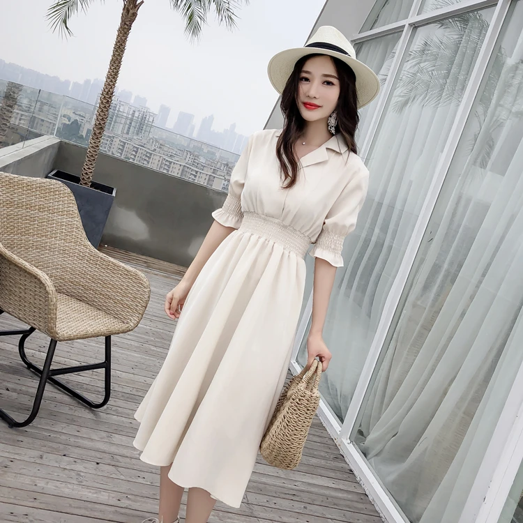 Женское шифоновое платье с коротким рукавом милое ТРАПЕЦИЕВИДНОЕ ПЛАТЬЕ С