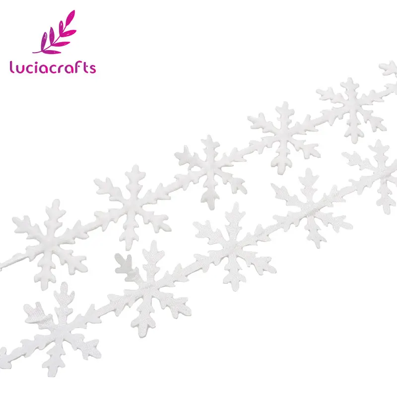Lucia crafts 2,5 мм многоцветные варианты снежинки шаблон кружевные ленты с отделкой DIY шитье украшения ремесла 4 ярдов P0705