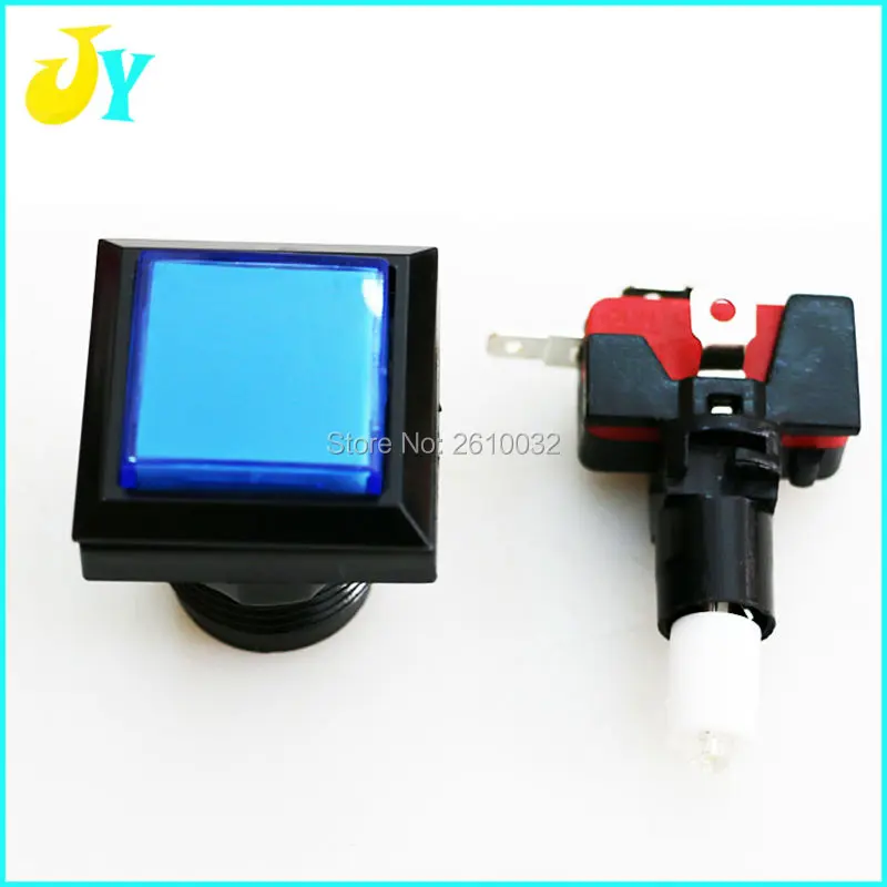 10 шт./лот 33 мм аркадная видеоигра красный/желтый/синий/зеленый квадратный