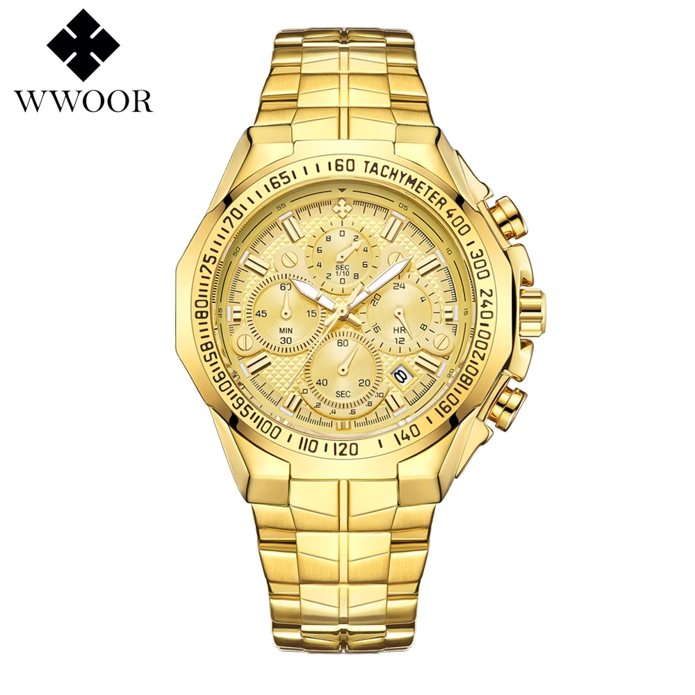 Часы WWOOR Мужские кварцевые люксовые модные повседневные наручные в стиле