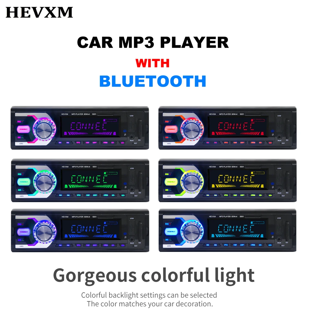 Автомобильное радио с стерео mp3 плеером Bluetooth AUX IN для телефона MP3 FM USB 1 Din пульт