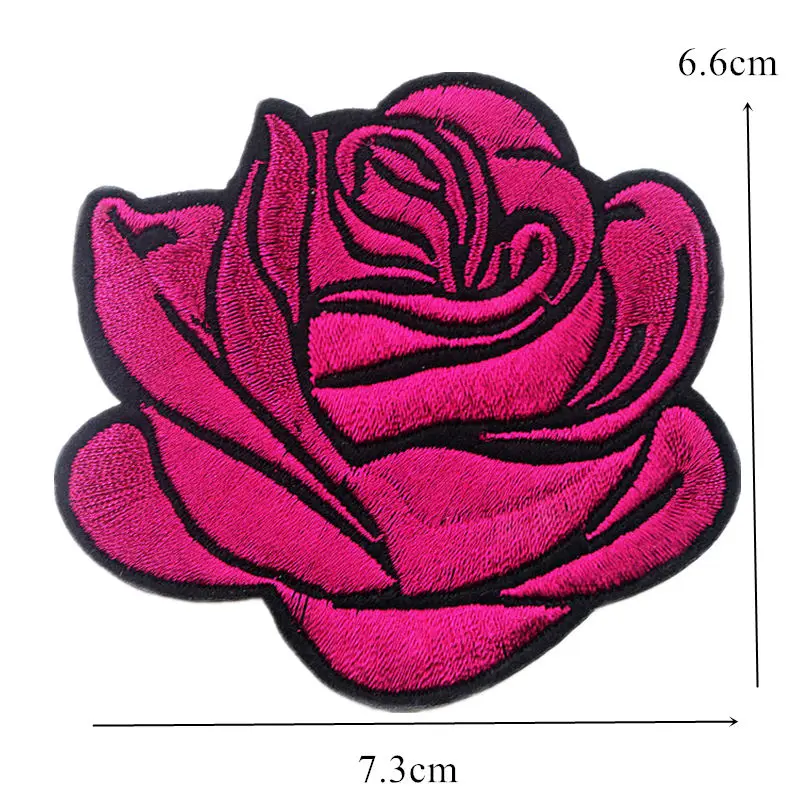 Вышивка Патчи Пришивные с цветами розовые красные вышивка Бейджи для сумки