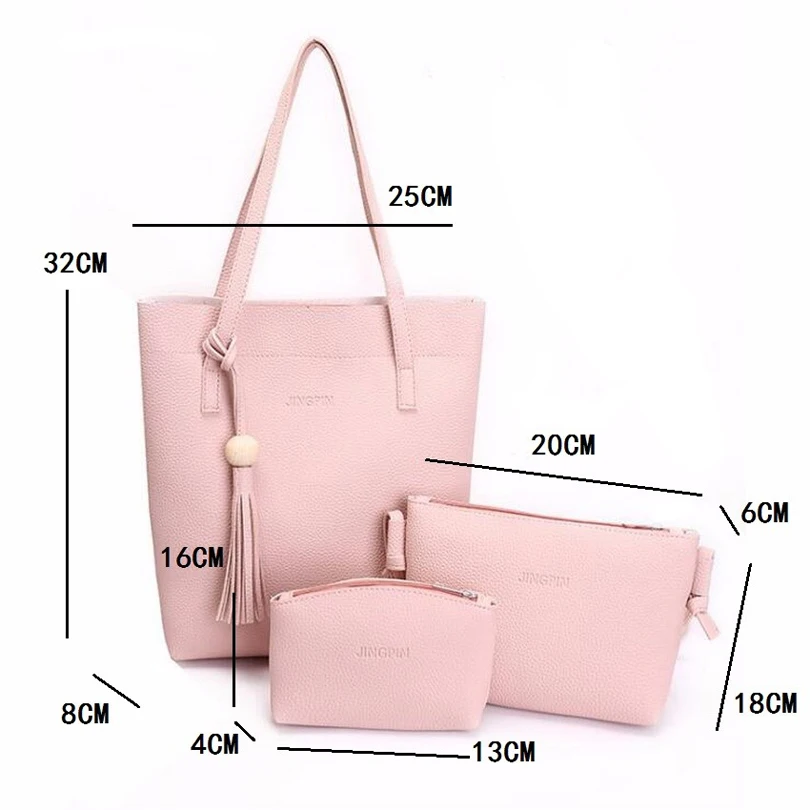 Корейский стиль 3 шт./компл. Женская Повседневная кожаная сумка для багажа Сумка