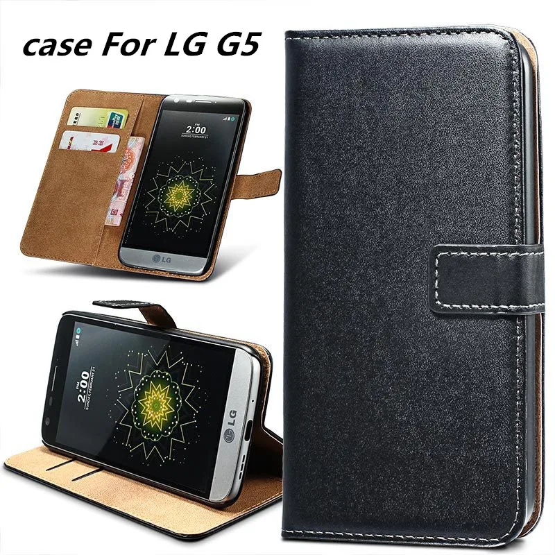 Чехол книжка из спилковой кожи для LG G5 (H868) защитный чехол телефона с кармашком
