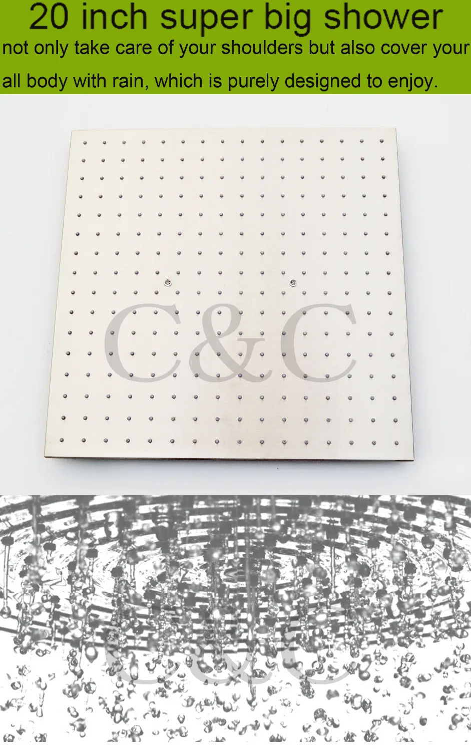 20 дюймовый Потолочный Воздушный Душ с водосберегающей насадкой 6 шт. массажный