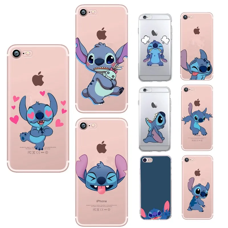 Мягкий силиконовый чехол для iphone 5s 5 SE мультфильм Coque 6 S 7 Plus 8 X прозрачный стежка |