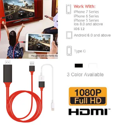 HDMI Mirroring Smart Cable HDTV AV Phone to TV Adapter для iPhone/iPad/Android | Электроника