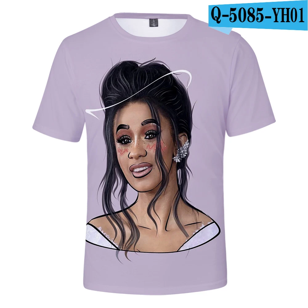 23 LUCKYFRIDAYF Забавные милые 3d футболки Rapper Cardi B Модные мужские и женские футболки Топы с коротким рукавом 3D футболки толстовки - Цвет: 23