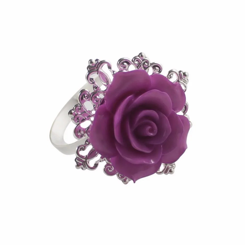 Распродажа 2018 белая роза новое розовое кольцо для салфетки серебряные/золотые