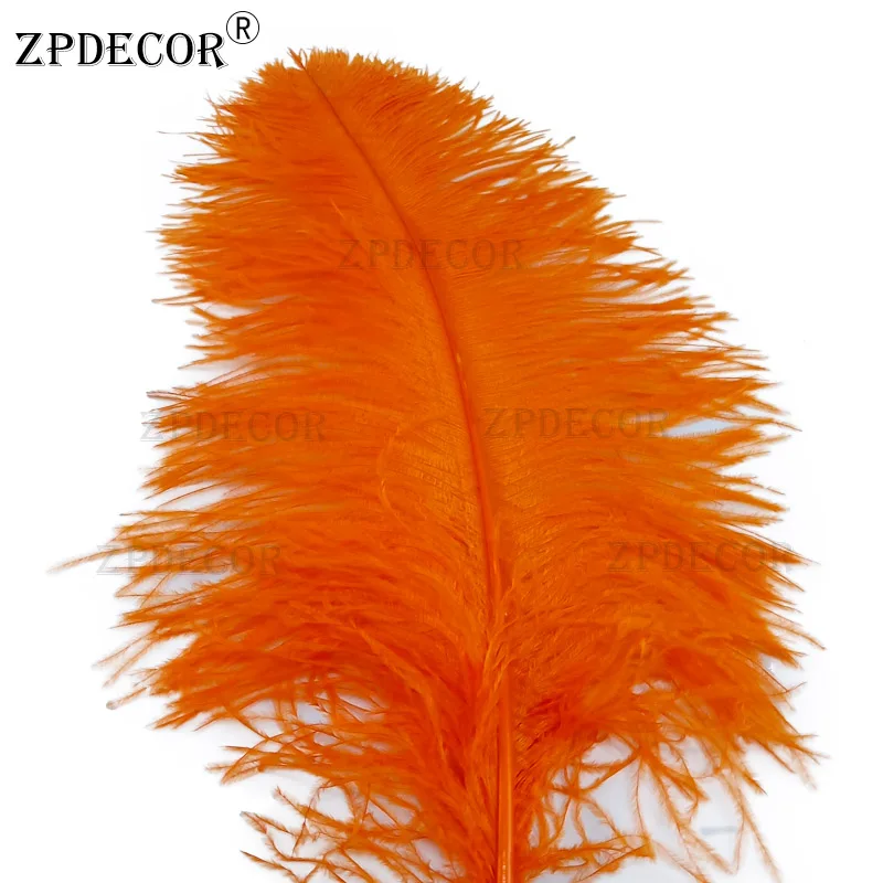 Zpdecor 55-60 см белые перья для поделок - Цвет: Оранжевый
