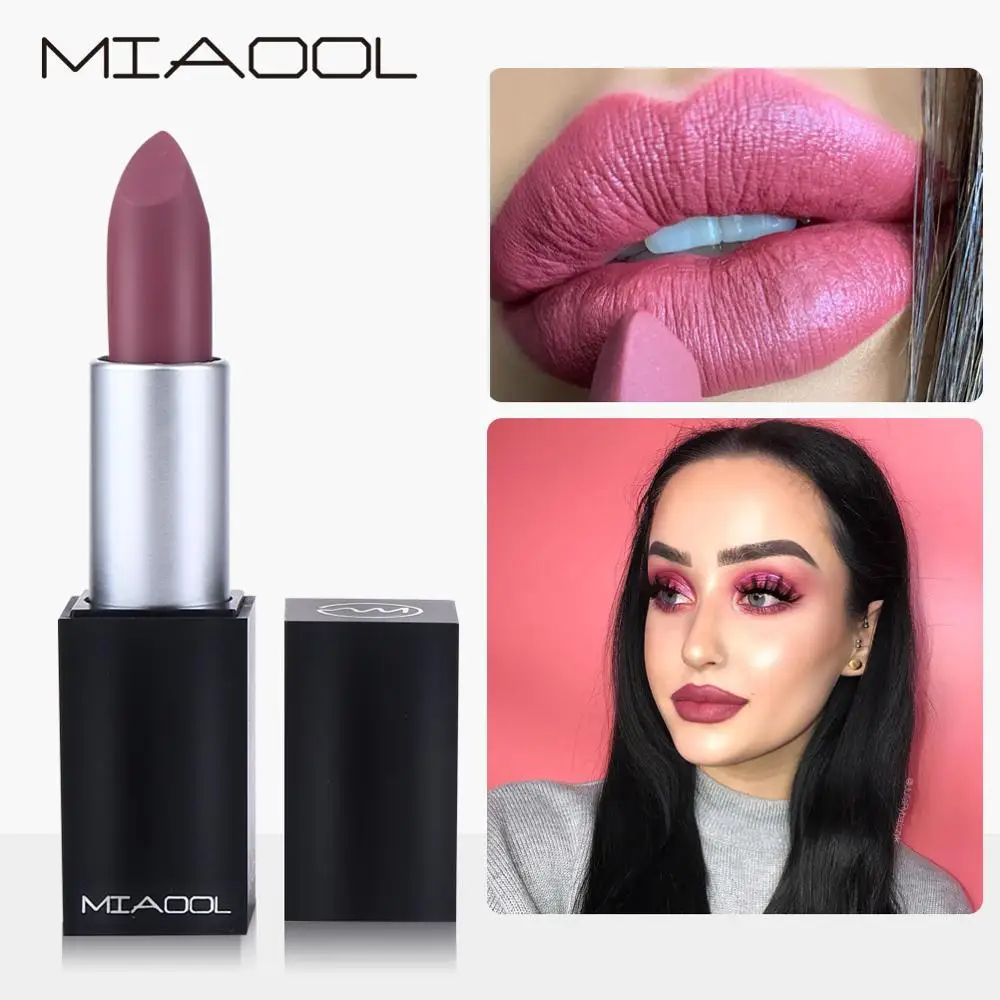Miaool матовые нюдовые помады бархатные блеск для губ красота мощная губная помада 8