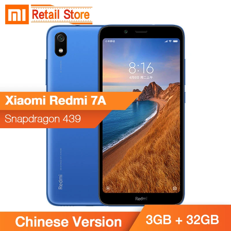 Китайская версия Xiaomi Redmi 7A 7 A 3GB 32GB Snapdargon 439 Восьмиядерный мобильный телефон 5 45
