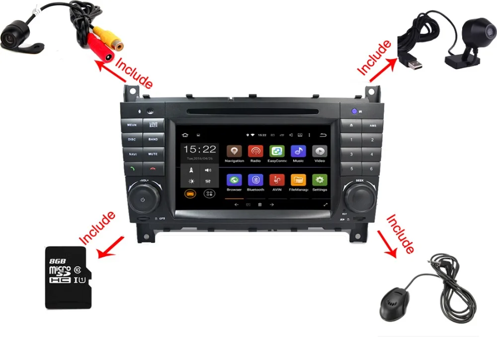 " HD 1024x600 четырехъядерный Android 7,1 автомобильный dvd-плеер для Mercedes W203 android C200 C230 C240 C320 C350 CLK W209 gps РАДИО WiFi 3g