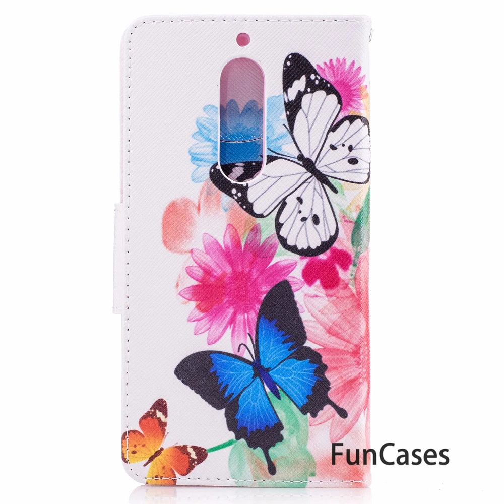 Флип чехол для Nokia 5 fundas + держатель карт с рисунком совы защита мобильного