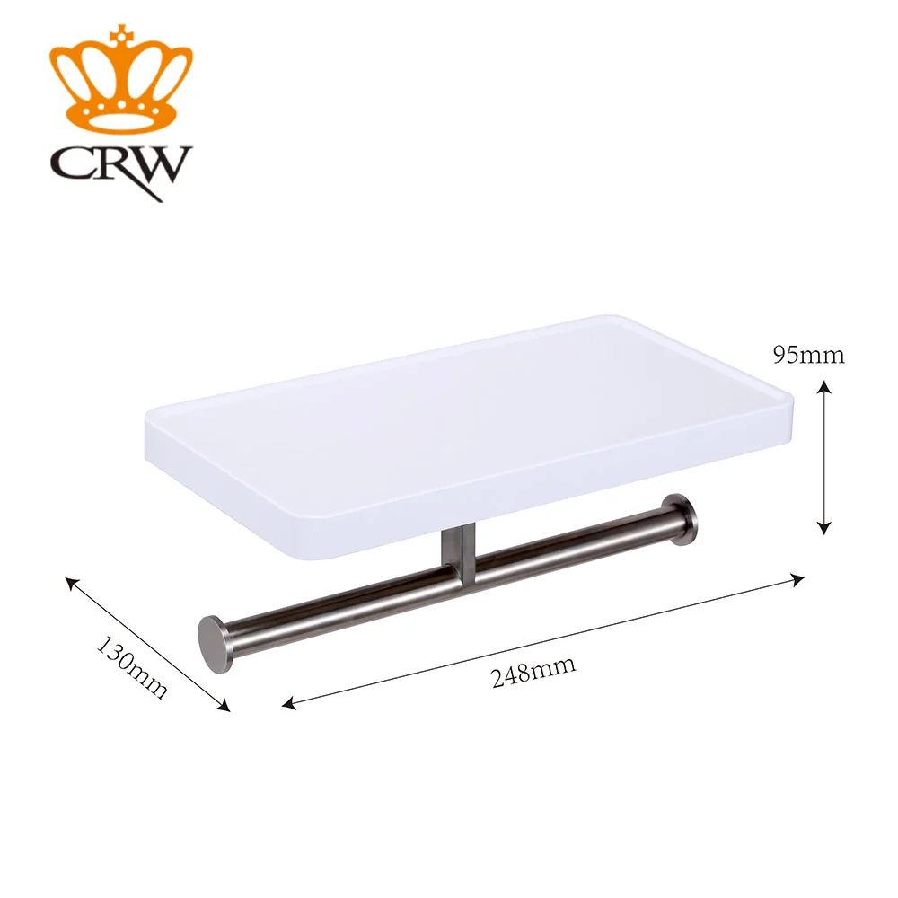 CRW держатель туалетной бумаги настенная хромированная полка для ванной комнаты