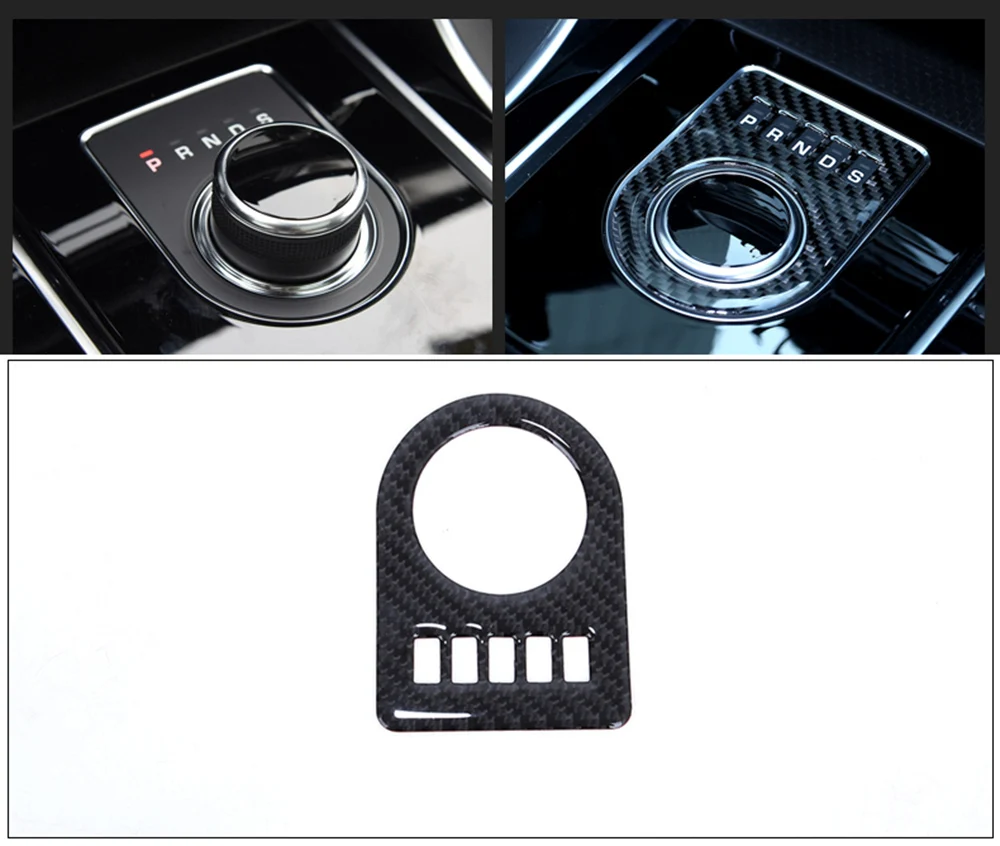 For Jaguar F-PACE X761 XF X260 XE X760 Carbon Fiber Car Center Console Gear Shift Knob Trim Cover Panel Decorative Frame Sticker |