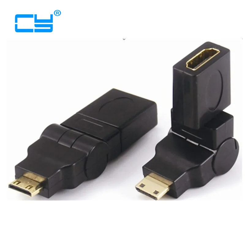 

HDMI-compatible-Cable Adapter 360 Degree Rotating 90 Angle HD-Female To Mini HDMI-Male Connector For 1080p 3D TV LCD HDTV