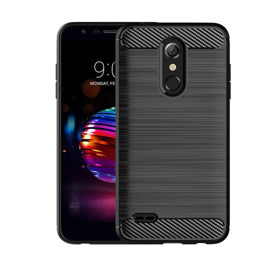 Прочный армированный противоударный чехол из углеродного волокна для LG K30 Phoenix Plus