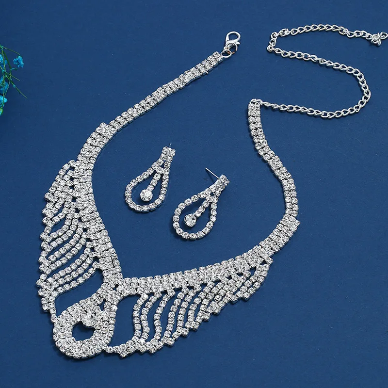 Fashion Jewelry Set Crystal Necklace &amp Earrings Wedding Party for Women Accessories | Украшения и аксессуары