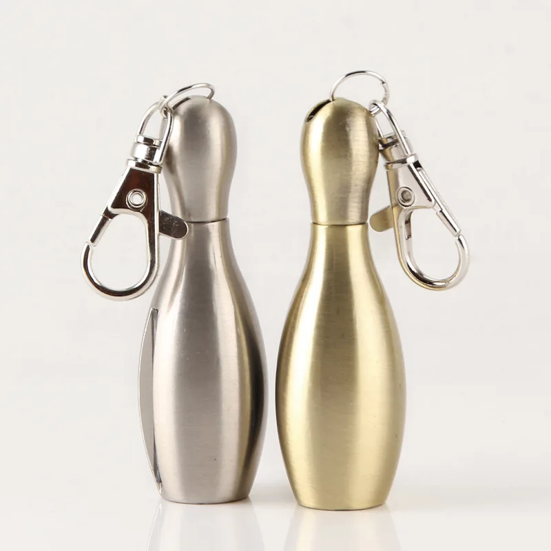 

Outdoor Survival Tool Flint Fire Starter Lighter Permanent Match Striker Portable Bowling Survival Tool Lighter With Keychains