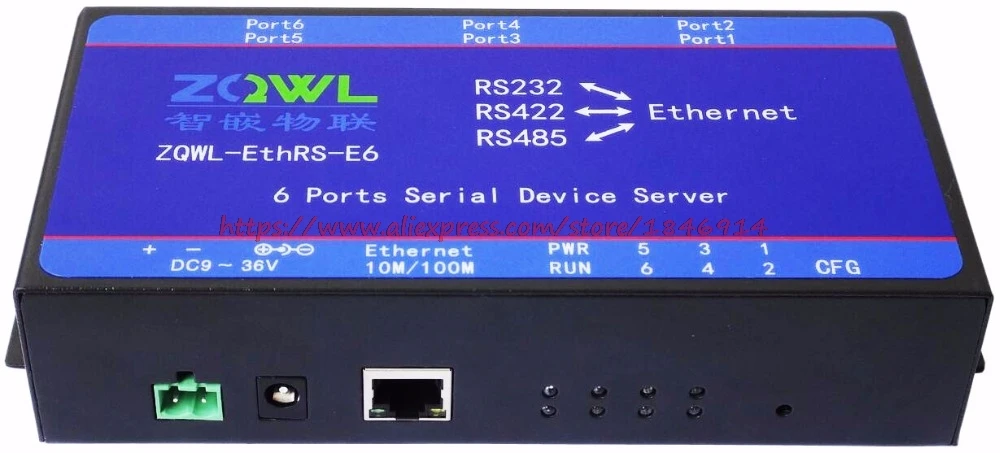 Шесть серийных серверов RS232/RS485/RS422 передающая сеть/Modbus TCP к RTU | Электронные