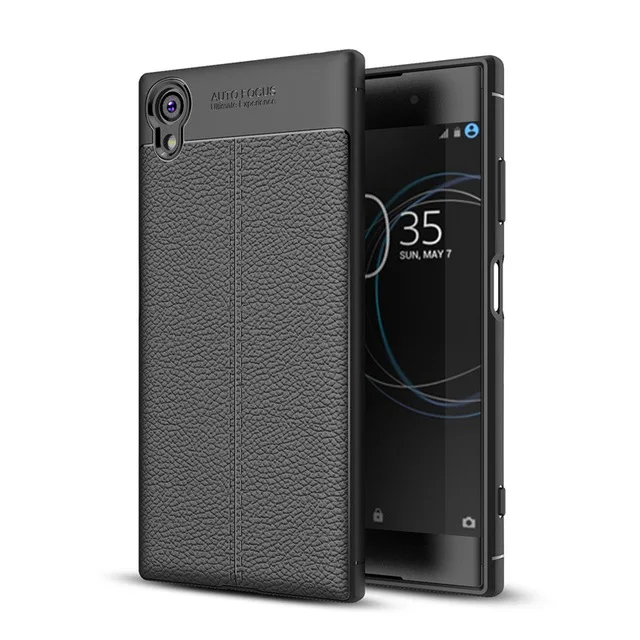 Роскошный кожаный чехол для телефона с рисунком личи для sony XA1 Plus G3412, Мягкий Силиконовый противоударный чехол из ТПУ