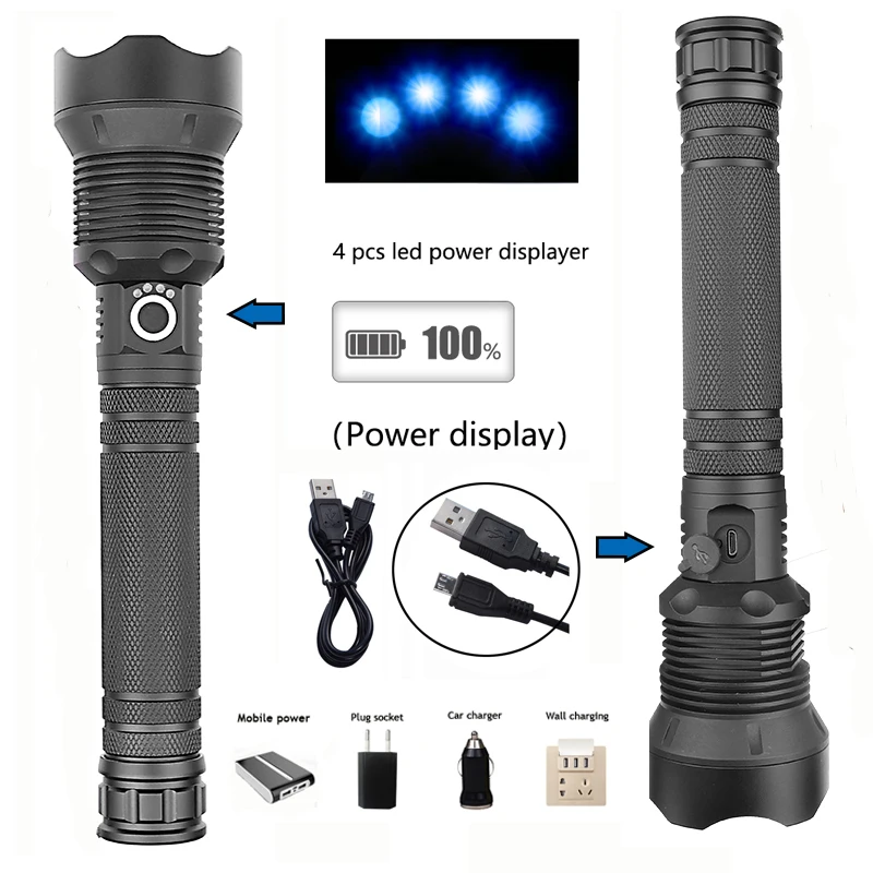 Yunmai 1282 & 1287 CREE XHP70.2 XHP50 мощный фонарик Фонарь для использования 18650 26650 аккумулятор