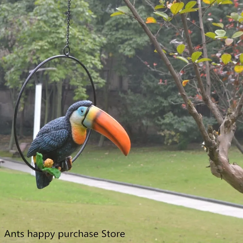 Полимерный декоративный садовый окрашенный попугай искусственный уличная вилла