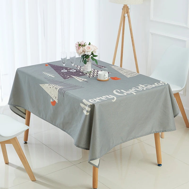 table cloth christmas tablecloth nappe rectangulaire elk snowman tree Printed toalha de mesa decoracao para casa cover | Дом и сад