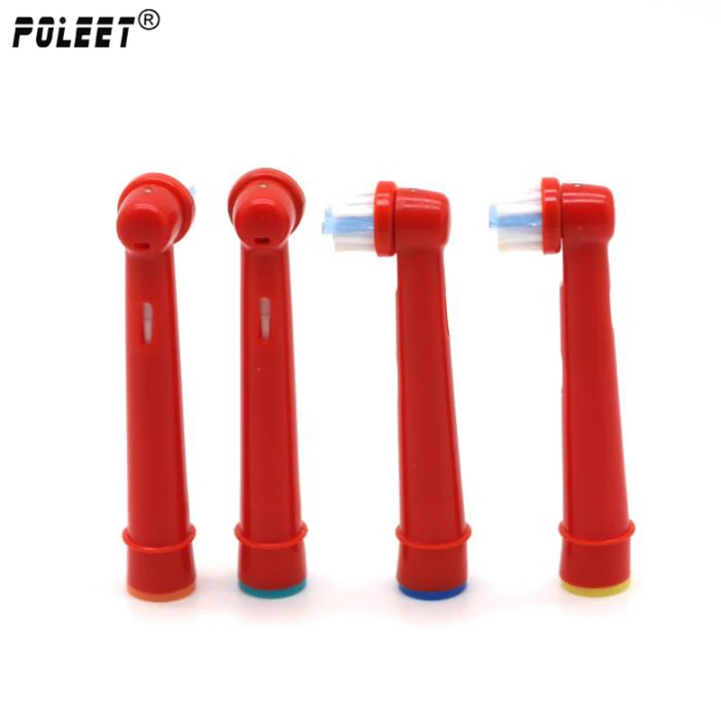 Poleet 8Pcs/Lot Electric ToothBrush Replacement Heads Red EB-10A EB10A EB10-2K For Oral By Hygiene Kids Toothbrush Head | Бытовая