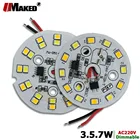 Светодиодный модуль в переменного тока, диммируемая печатная плата, алюминиевая пластина, луженые кабели 20 см, 3 цвета, SMD2835, Интеллектуальный IC-драйвер, печатная плата 3 Вт, 5 Вт, 7 Вт, потолочная лампа сделай сам